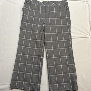 NEW Serra Wide Leg Ponte Pants Plaid Black & White‎ XL 16/18